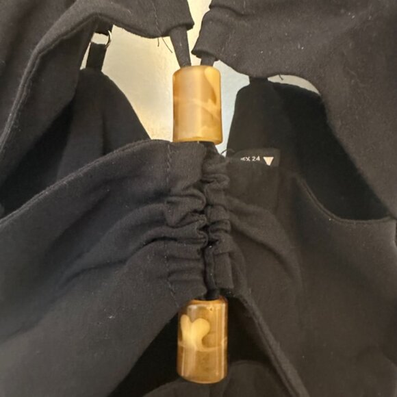 ZARA Cut Out Midi Dress, Wooden Bead Detail, Black, XS - Picture 9 of 12